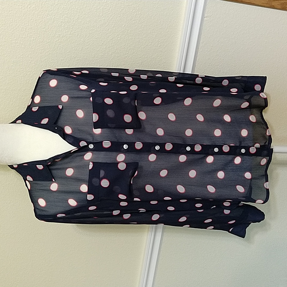 Hollister Sheer Polka Dot Blouse